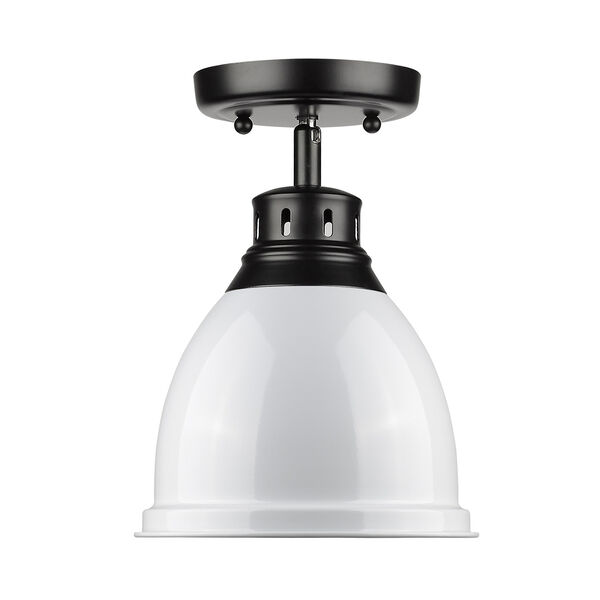 Duncan Black and White Eight-Inch One-Light Flush Mount, image 2